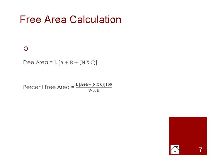 Free Area Calculation ¡ 7 