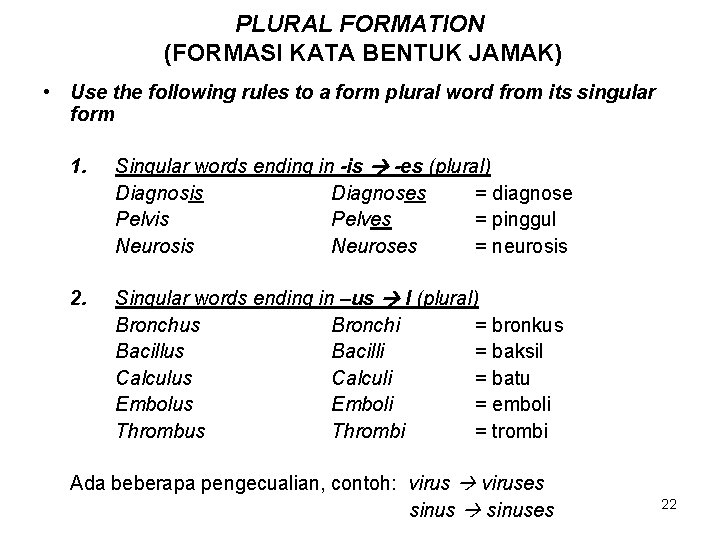 PENGENALAN ISTILAH MEDIS TERMINOLOGY MEDIS UNSUR KATA PEMBENTUK