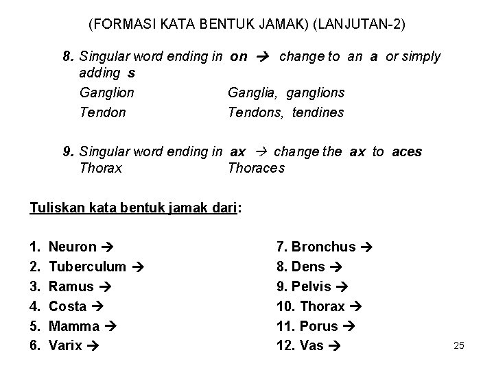 PENGENALAN ISTILAH MEDIS TERMINOLOGY MEDIS UNSUR KATA PEMBENTUK
