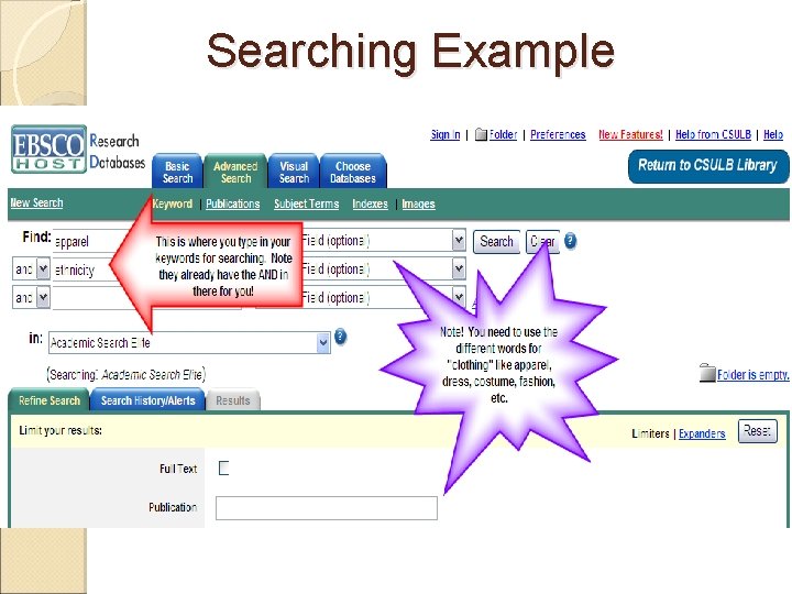 Searching Example 