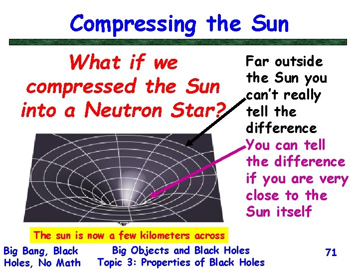 Compressing the Sun What if we compressed the Sun into a Neutron Star? Far