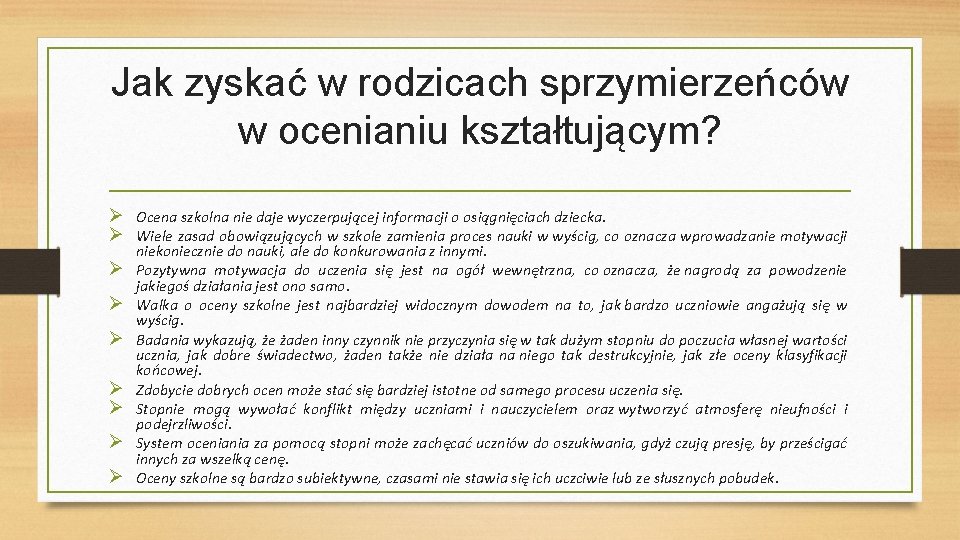 Jak zyskać w rodzicach sprzymierzeńców w ocenianiu kształtującym? Ocena szkolna nie daje wyczerpującej informacji