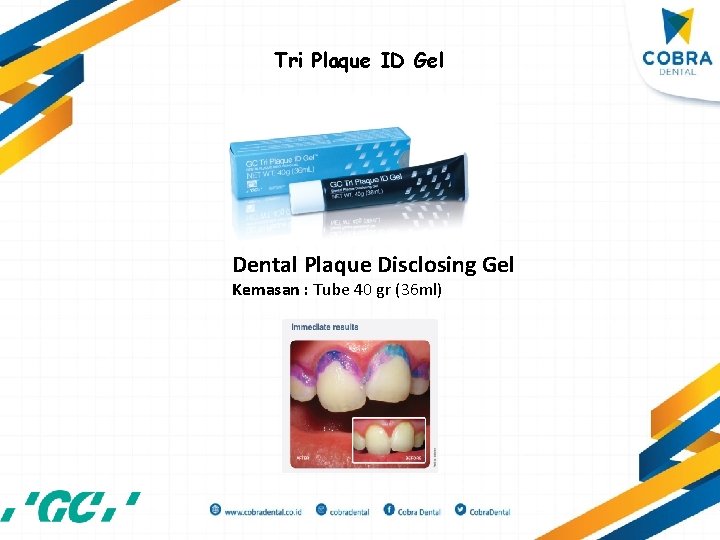 Tri Plaque ID Gel Dental Plaque Disclosing Gel Kemasan : Tube 40 gr (36