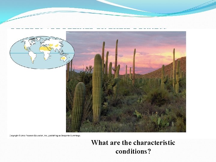 DESERTS ARE DEFINED BY THEIR DRYNESS What are the characteristic conditions? 