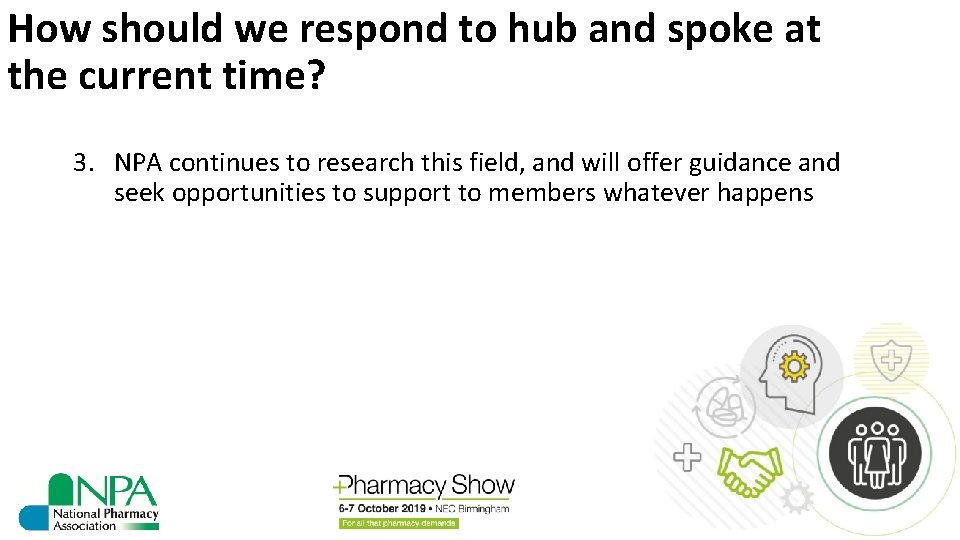 How should we respond to hub and spoke at the current time? 3. NPA