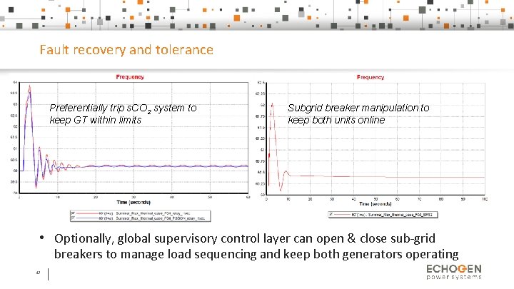 Fault recovery and tolerance Preferentially trip s. CO 2 system to keep GT within