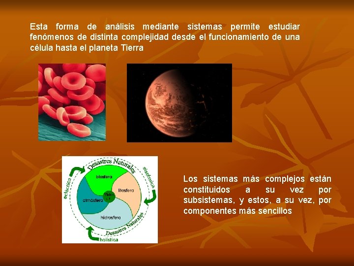 Esta forma de análisis mediante sistemas permite estudiar fenómenos de distinta complejidad desde el