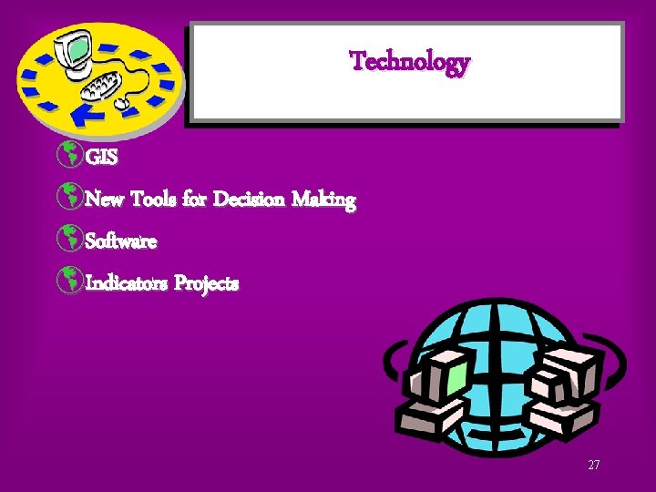 Technology þGIS þNew Tools for Decision Making þSoftware þIndicators Projects 27 