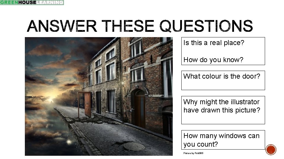 Is this a real place? How do you know? What colour is the door?