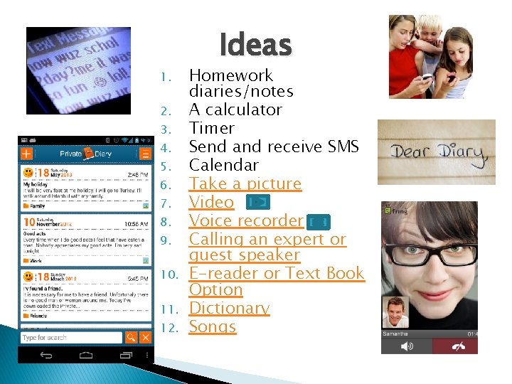 1. 2. 3. 4. 5. 6. 7. 8. 9. 10. 11. 12. Ideas Homework