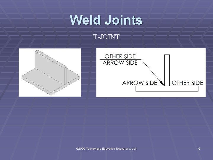 Weld Joints T-JOINT © 2009 Technology Education Resources, LLC 6 