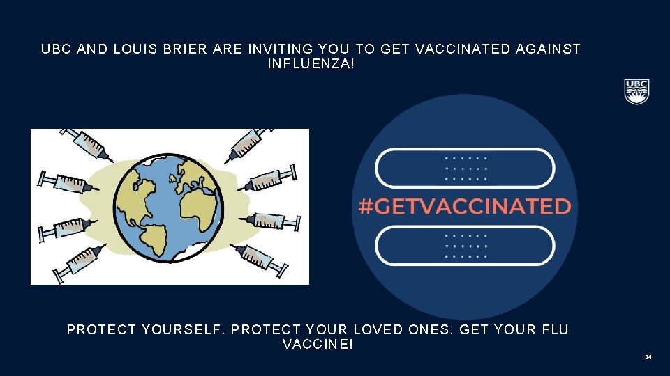 UBC AND LOUIS BRIER ARE INVITING YOU TO GET VACCINATED AGAINST INFLUENZA! PROTECT YOURSELF.