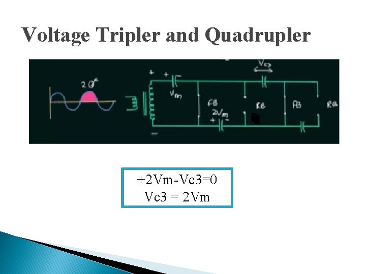 Voltage Tripler and Quadrupler +2 Vm-Vc 3=0 Vc 3 = 2 Vm 