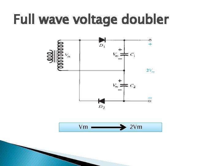 Full wave voltage doubler Vm 2 Vm 