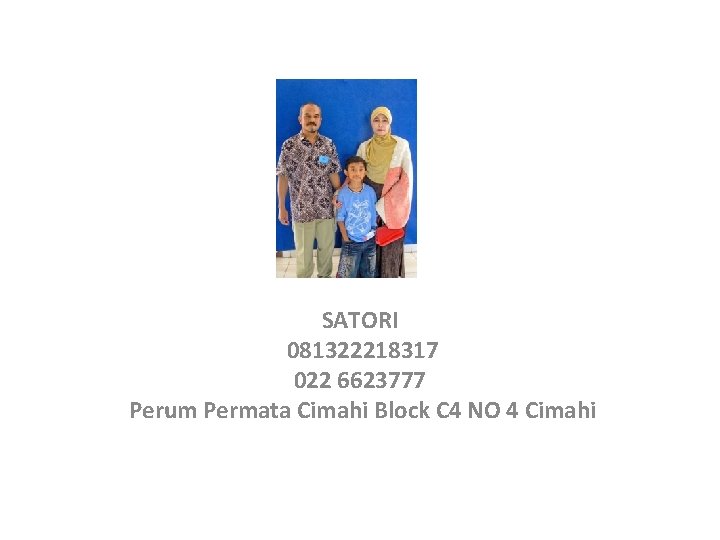 SATORI 081322218317 022 6623777 Perum Permata Cimahi Block C 4 NO 4 Cimahi 