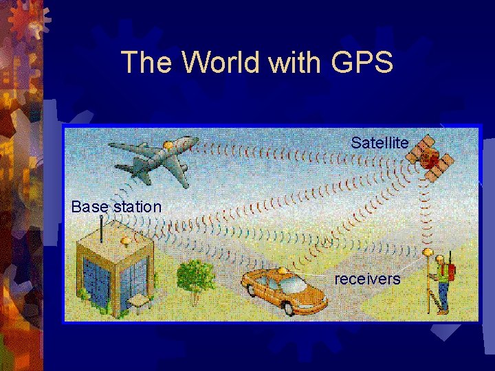 The World with GPS Satellite Base station receivers 