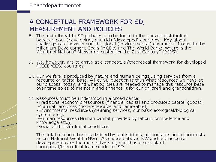 A Conceptual and Theoretical Framework for Sustainable Development