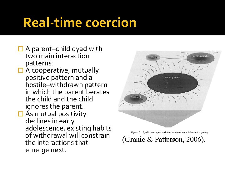 Real-time coercion � A parent–child dyad with two main interaction patterns: � A cooperative,