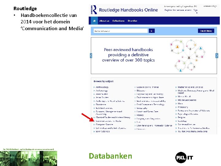 Routledge • Handboekencollectie van 2014 voor het domein ‘Communication and Media’ Databanken 