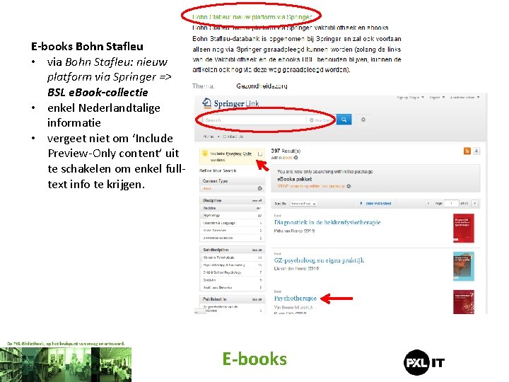 E-books Bohn Stafleu • via Bohn Stafleu: nieuw platform via Springer => BSL e.