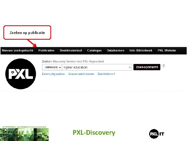 Zoeken op publicatie PXL-Discovery 