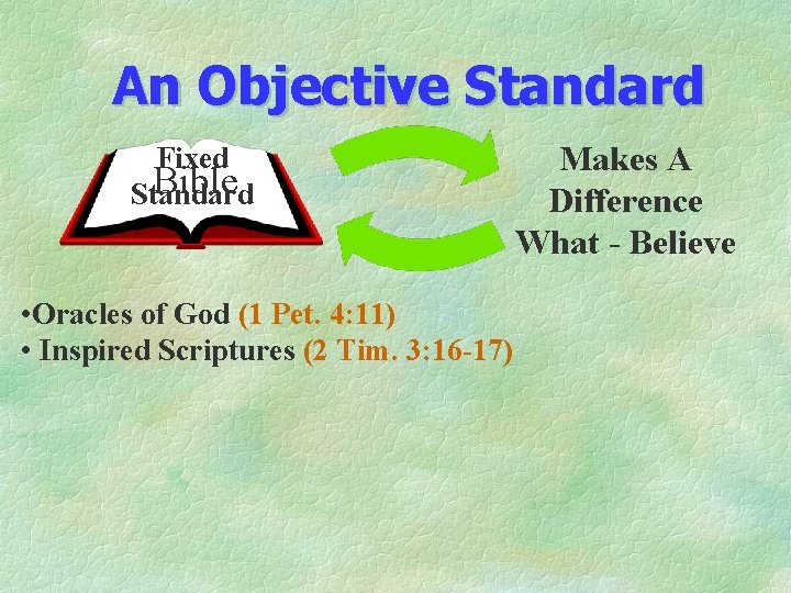 An Objective Standard Fixed Bible Standard • Oracles of God (1 Pet. 4: 11)