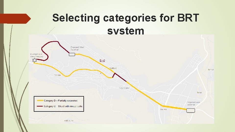Selecting categories for BRT system 