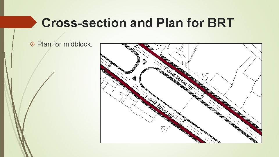 Cross-section and Plan for BRT Plan for midblock. 