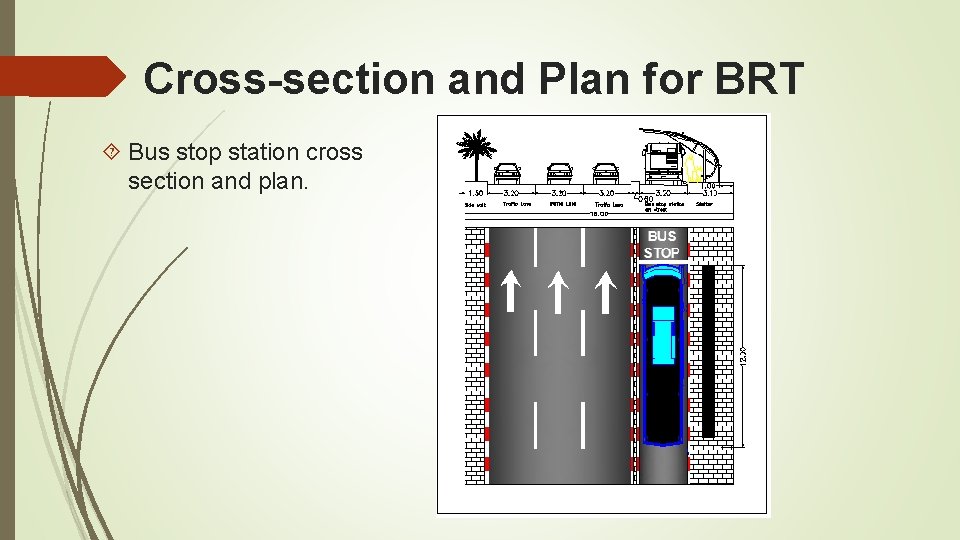 Cross-section and Plan for BRT Bus stop station cross section and plan. 