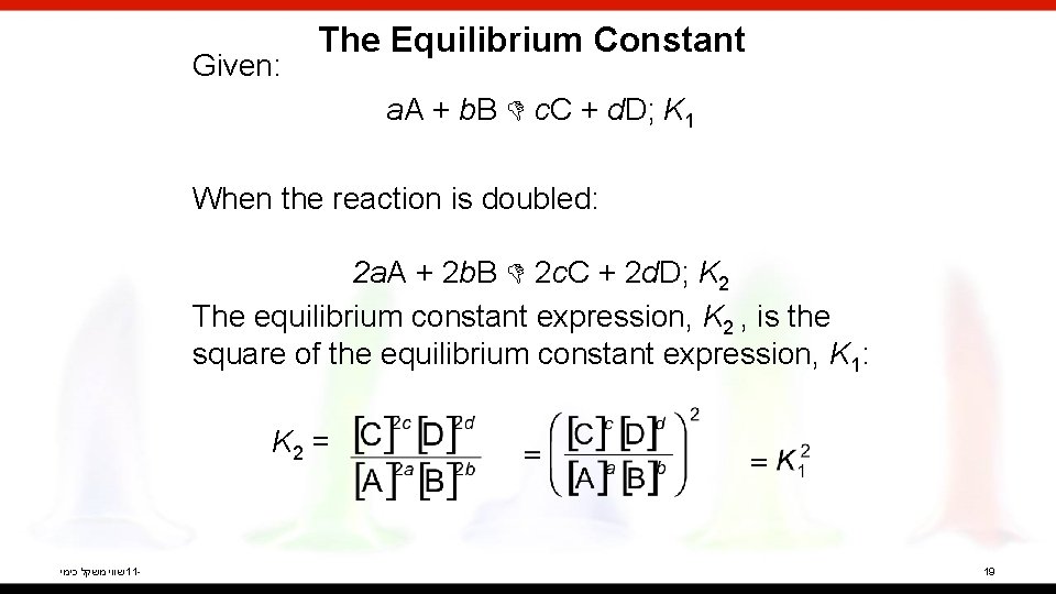 Given: The Equilibrium Constant a. A + b. B c. C + d. D;