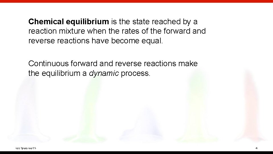 Chemical equilibrium is the state reached by a reaction mixture when the rates of