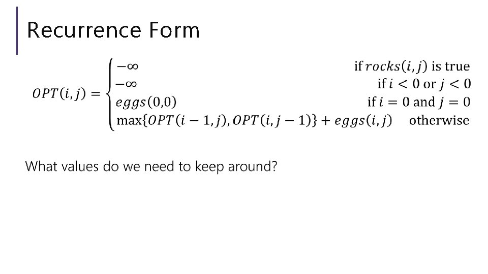 Recurrence Form 