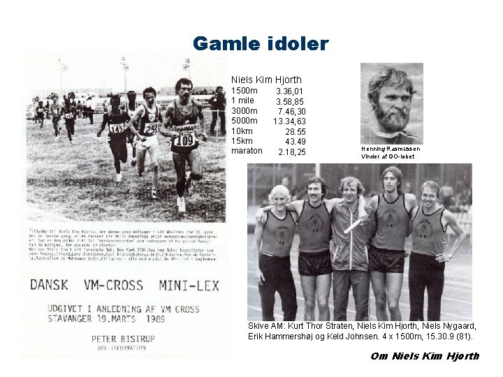 Gamle idoler Niels Kim Hjorth 1500 m 1 mile 3000 m 5000 m 10