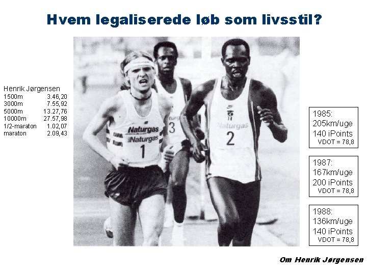 Hvem legaliserede løb som livsstil? Henrik Jørgensen 1500 m 3000 m 5000 m 10000