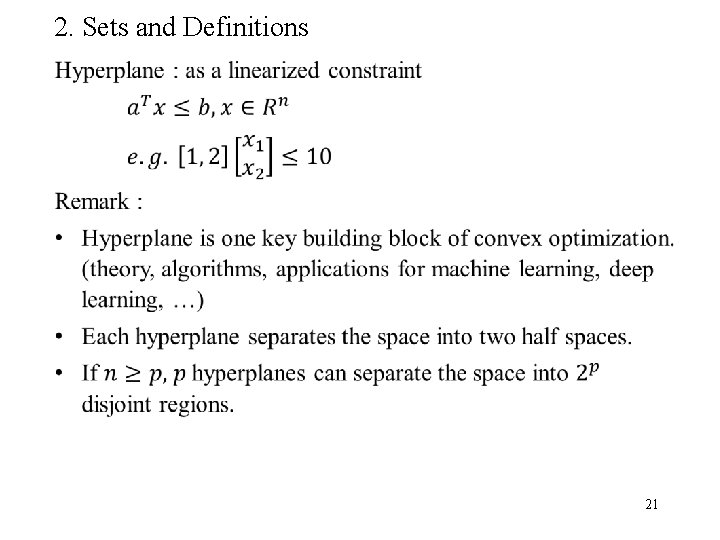 2. Sets and Definitions 21 