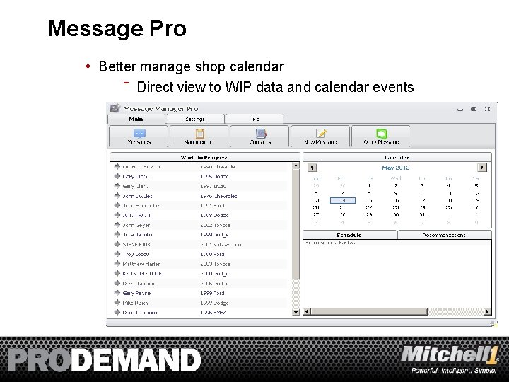 Message Pro • Better manage shop calendar ‾ Direct view to WIP data and