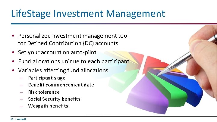 Life. Stage Investment Management • Personalized investment management tool for Defined Contribution (DC) accounts