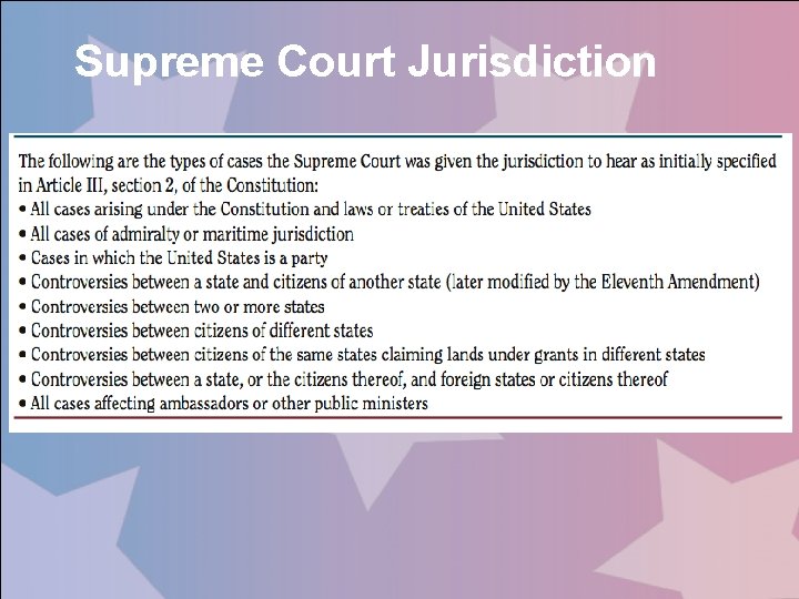 Supreme Court Jurisdiction 