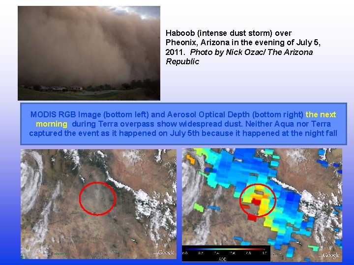 Haboob (intense dust storm) over Pheonix, Arizona in the evening of July 5, 2011.