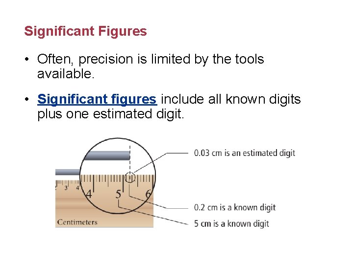 Significant Figures • Often, precision is limited by the tools available. • Significant figures