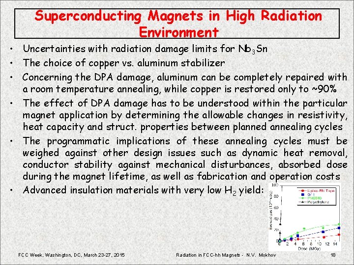 Superconducting Magnets in High Radiation Environment • Uncertainties with radiation damage limits for Nb