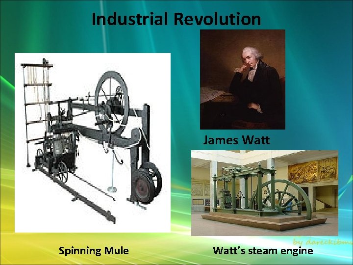 Industrial Revolution James Watt Spinning Mule Watt’s steam engine 