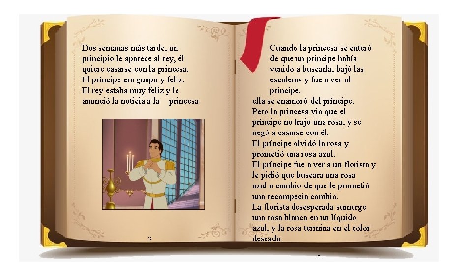 Dos semanas más tarde, un principio le aparece al rey, él quiere casarse con