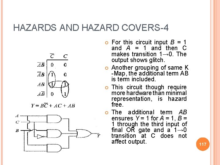 HAZARDS AND HAZARD COVERS-4 For this circuit input B = 1 and A =