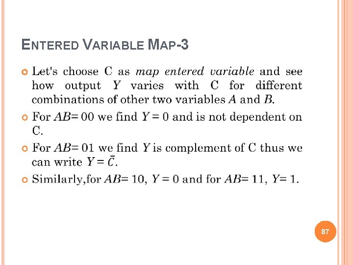 ENTERED VARIABLE MAP-3 87 