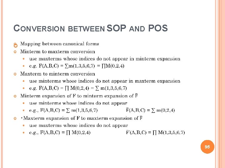 CONVERSION BETWEEN SOP AND POS 95 
