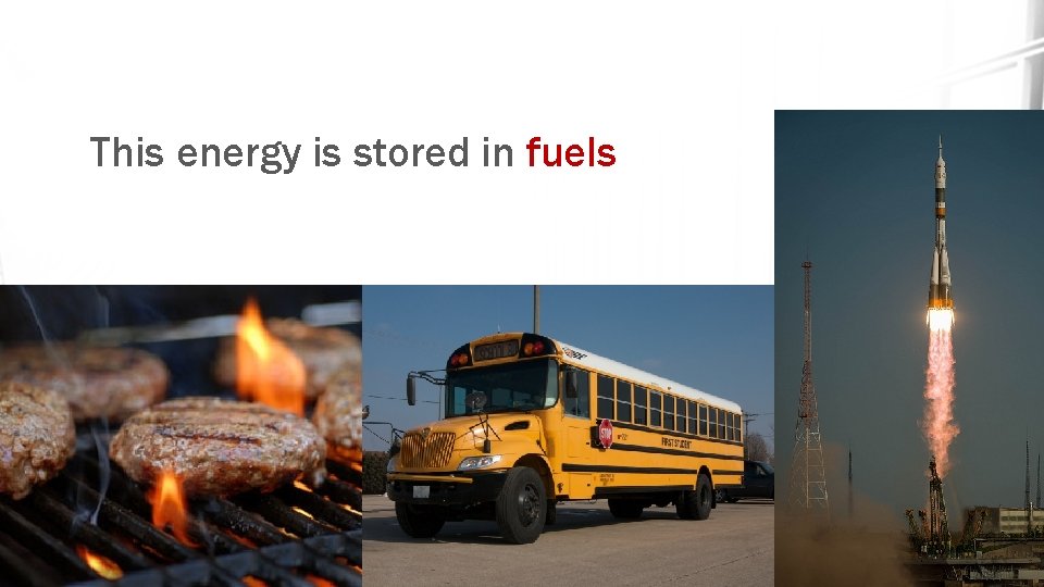 This energy is stored in fuels 