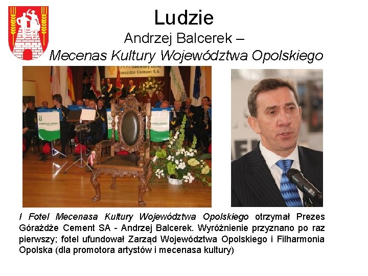 Ludzie Andrzej Balcerek – Mecenas Kultury Województwa Opolskiego I Fotel Mecenasa Kultury Województwa Opolskiego