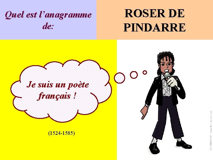 Quel est l’anagramme de: Je suis un poète français ! (1524 -1585) ROSER DE
