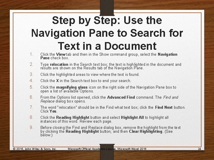 Step by Step: Use the Navigation Pane to Search for Text in a Document